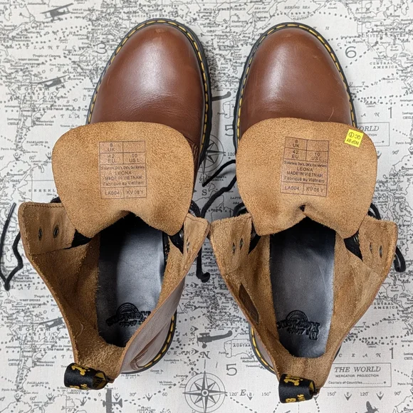 Dr. Martens Leona Platform Heeled Boots in Saddle Tan - Size 10 - Picture 5 of 10